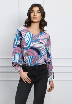 Bluza Dima cu imprimeuri lila si turcoaz imagine