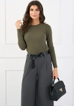 Bluza din tricot kaki imagine