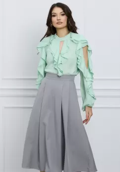 Bluza Doria vernil cu volane imagine