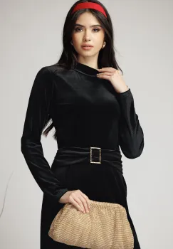 Bluza eleganta din catifea neagra imagine