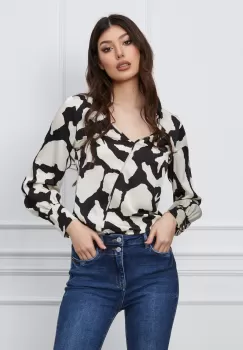Bluza MBG neagra cu imprimeuri albe imagine