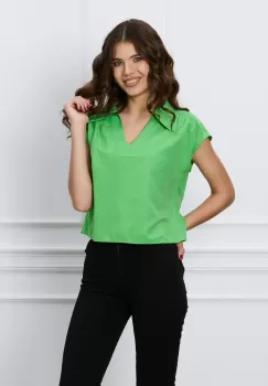 Bluza Moana verde cu guler imagine