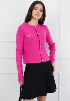 Bluza Samanta fucsia din tricot cu nasturi imagine