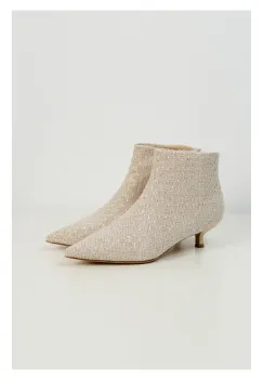 Botine Ema ivory din tweed imagine