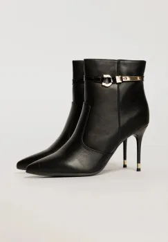 Botine negre elegante cu design modern si detalii aurii imagine