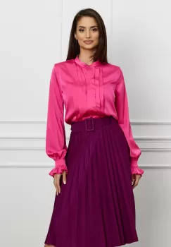 Camasa MBG fucsia cu pliuri pe bust imagine
