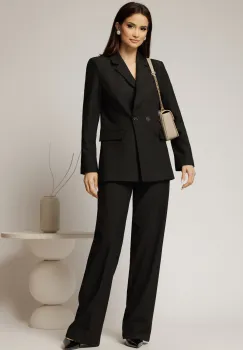 Compleu dama negru cu sacou si pantaloni imagine