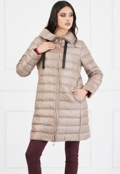Geaca Dalia bej cu gluga si buzunare ascunse imagine