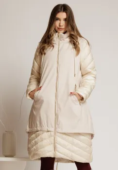 Geaca dama ivoar croi lejer cu fermoar metalic auriu imagine