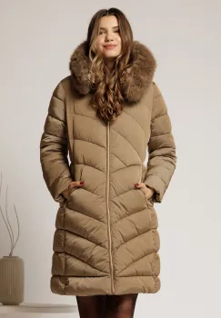 Geaca dama maro cu gluga si blanita detasabila imagine