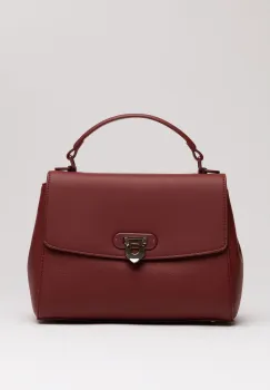 Geanta bordo din piele ecologica cu model structurat imagine