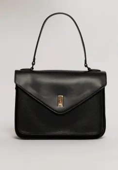 Geanta eleganta neagra cu design structurat imagine