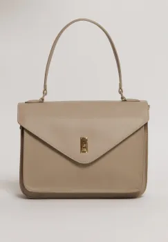 Geanta eleganta taupe cu design structurat imagine