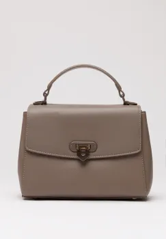 Geanta gri din piele ecologica cu model structurat imagine