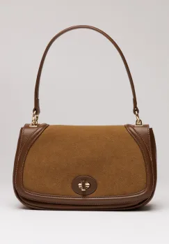 Geanta maro inchis din piele ecologica cu maner rotund imagine