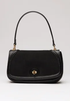 Geanta neagra din piele ecologica cu maner rotund imagine