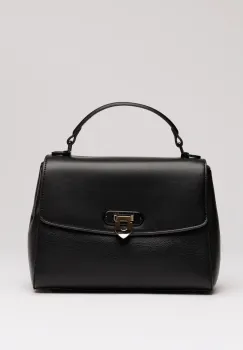 Geanta neagra din piele ecologica cu model structurat imagine