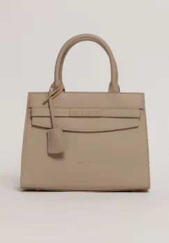 Geanta office gri inchis din piele ecologica cu aplicatie metalica imagine