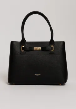 Geanta office neagra cu detalii aurii imagine