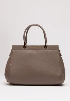 Geanta office taupe din piele ecologica imagine