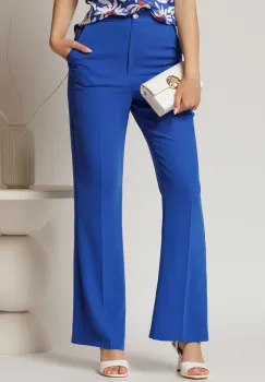 Pantaloni albastri cu croi drept si buzunare imagine