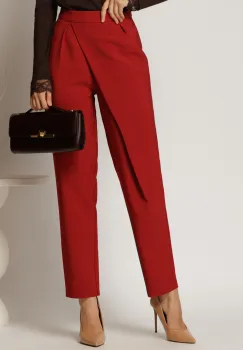 Pantaloni bordo cu pliu petrecut imagine