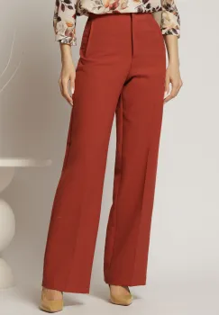 Pantaloni dama caramizii croi dreptcu adaos de viscoza imagine