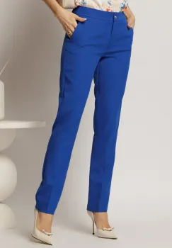 Pantaloni dama conici office albastri imagine