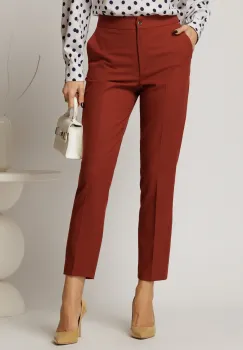 Pantaloni dama conici office caramizii imagine