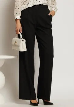 Pantaloni dama negri cu buzunare si croi usor evazat imagine