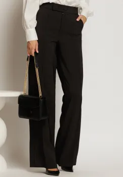 Pantaloni dama negri cu croi drept si inchidere cu doi nasturi imagine