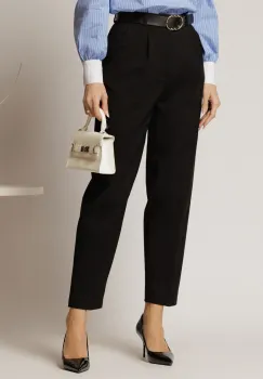 Pantaloni dama negri cu croi pana si buzunare imagine