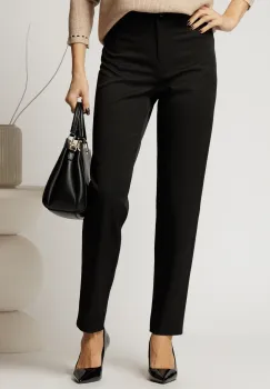 Pantaloni dama negri cu elastic pe talie imagine