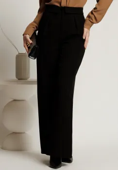 Pantaloni dama negri evazati cu buzunare imagine