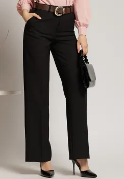 Pantaloni dama negri office cu buzunare imagine