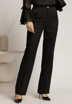 Pantaloni negri office cu croi pana imagine