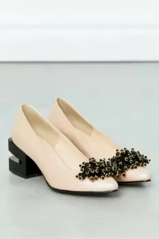 Pantofi Monica roz cu accesoriu pe varf
