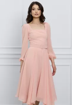 Rochie Andra midi din voal somon imagine