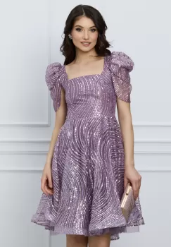 Rochie Aria lila scurta cu paiete imagine