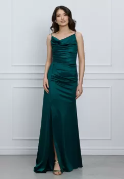 Rochie Arina verde cu fronseuri imagine