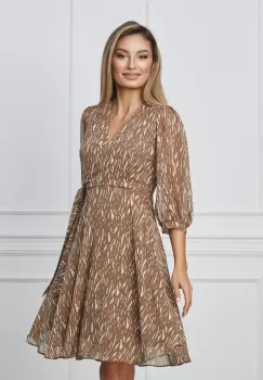 Rochie Barbara maro cu imprimerui albe imagine