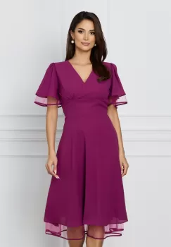Rochie Bella magenta cu volanase din tull imagine