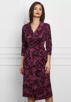 Rochie Daria mov cu insertii catifelate imagine