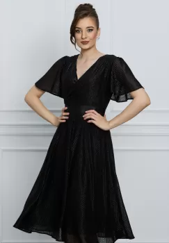 Rochie Delia neagra cu fir lurex imagine