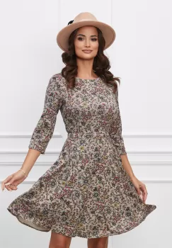 Rochie Dy Fashion bej clos cu lurex imagine