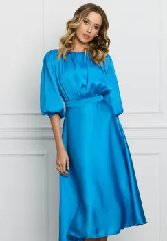 Rochie DY Fashion bleu cu bust incretit imagine