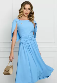 Rochie DY Fashion bleu cu maneci petrecute imagine