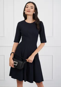 Rochie DY Fashion bleumarin clos cu maneci trei sferturi imagine