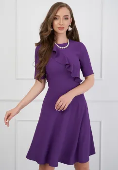 Rochie DY Fashion clos mov cu volan pe bust imagine