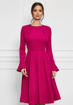 Rochie Dy Fashion fucsia cu maneci clopot imagine